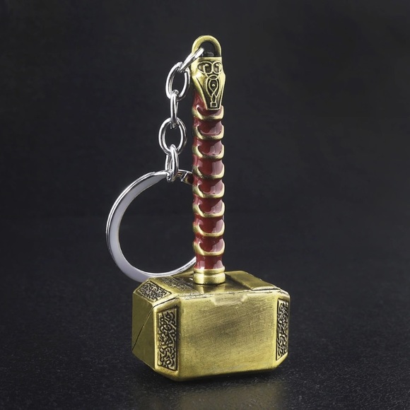 Thor Hammer Silver Zinc Key Chain - Picture 6 of 6